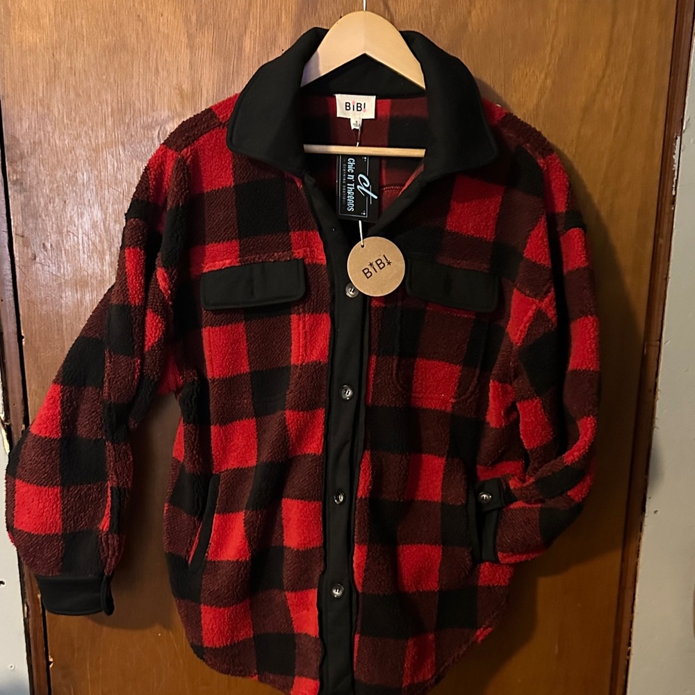 BiBi Women’s Checkered Red and Black Puffer Jacket